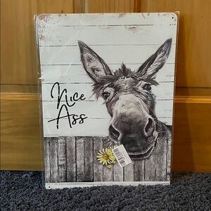 Cute Donkey Wall Art Sign - 'Nice Ass'